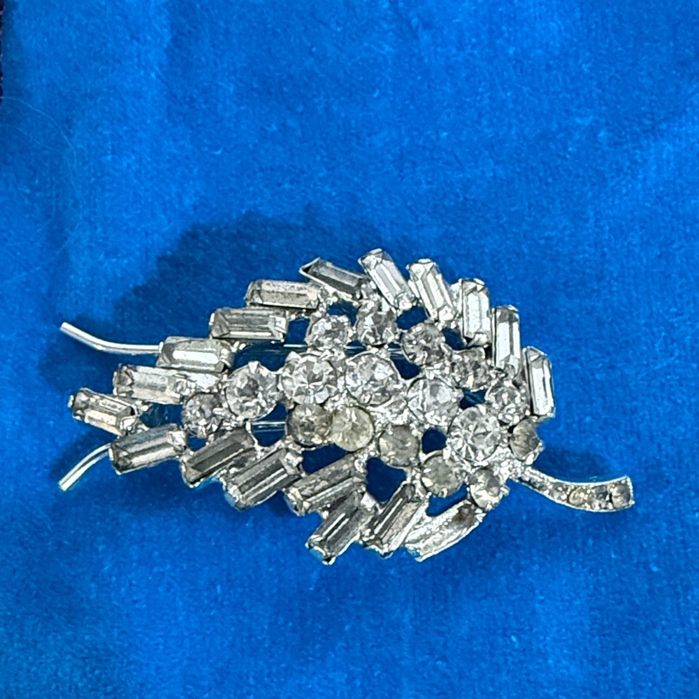Elegant Silver Crystal Scarf or Hair Clip